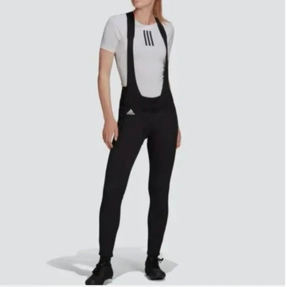 NWT Adidas Padded COLD.RDY Thermal Cycling Bib Tights Black Womens S GT6624 Bike